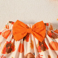 Turkey Pumpkin Printed Two-piece Suit