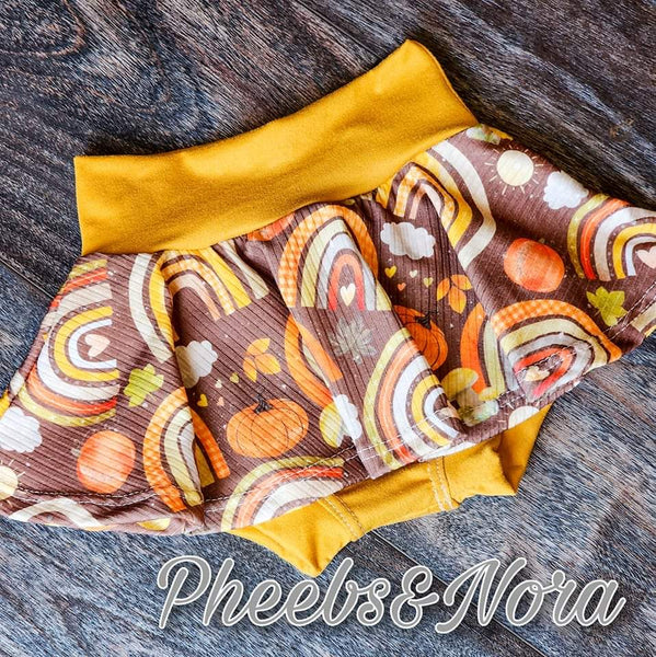 Fall Rainbow Skirted Bummies