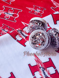 Red, Black, & White Spirit Football Glitter Gel