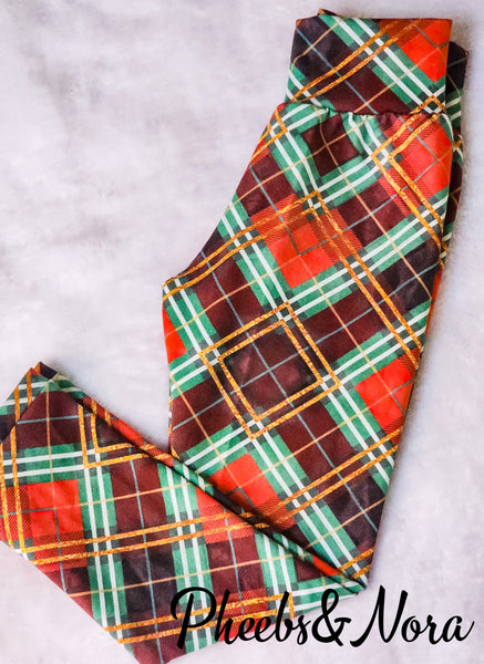 Fall Plaid Leggings 3T
