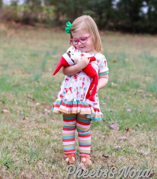 Santa's Helper Ruffled Peplum & Leggings