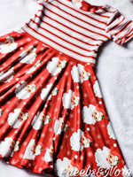 Santa & Stripes Twirl Dress
