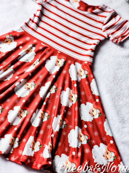 Santa & Stripes Twirl Dress