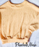 Honey Mustard OS Cable Knit Sweater (5T RTS)