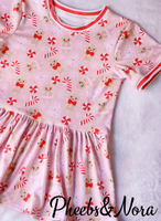 Gingerbread & Peppermint Peplum (7Y RTS)